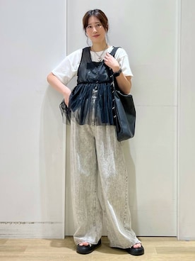 「niko and...（ニコアンド）のアイテム（リング）」を使った、ハラミさん（レディース・167cm）の春コーディネート