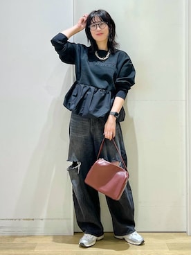 「人気アイテムをチェック！」｜「アイテム（スウェット）」を使った、ハラミさん（レディース・167cm）の秋コーディネート