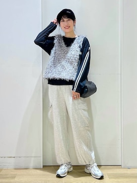 「LAKOLE（ラコレ）のアイテム（スウェットパンツ）」を使った、ハラミさん（レディース・167cm）の秋コーディネート