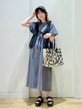 「人気アイテムをチェック！」｜「アイテム（キャップ）」を使った、ハラミさん（レディース・167cm）の春コーディネート