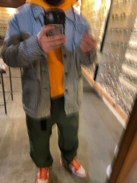 「UNDEFEATED （アンディフィーテッド）のアイテム（カーゴパンツ）」を使った、reinlightさん（メンズ・165cm）の春コーディネート