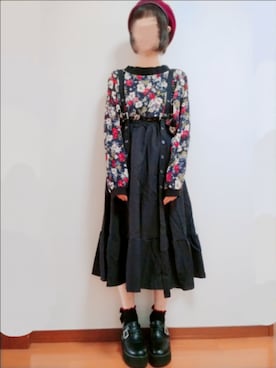 「アイテム（ローファー）」を使った、まめまるふくさん（レディース・156cm）の秋コーディネート