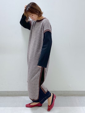 「PUAL CE CIN（ピュアルセシン）のアイテム（ワンピース/ドレス）」を使った、ricochanさん（レディース・162cm）の秋コーディネート