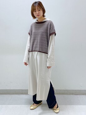 「PUAL CE CIN（ピュアルセシン）のアイテム（ワンピース/ドレス）」を使った、ricochanさん（レディース・162cm）の秋コーディネート