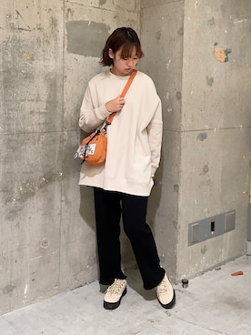 「リブニット」｜「アイテム（スウェット）」を使った、ricochanさん（レディース・162cm）の秋コーディネート