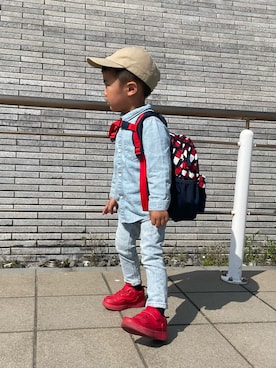 「ZOZOKIDSDAY」｜「アイテム（バッグ）」を使った、sakuさん（キッズ・90cm）の春コーディネート
