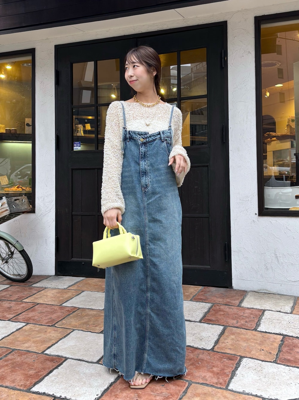 DouDou（ドゥドゥ）の「裾フリンジデニムジャンスカ（ワンピース