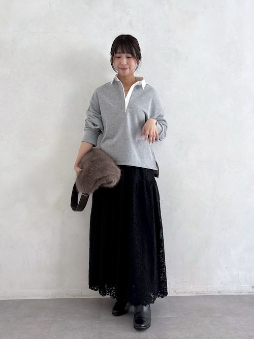 即日発送 新品 着映え DOUDOU スカラレースフレアスカート ブラック DOUDOU｜【完売カラー再追加!/着映え◎】スカラレースフレア