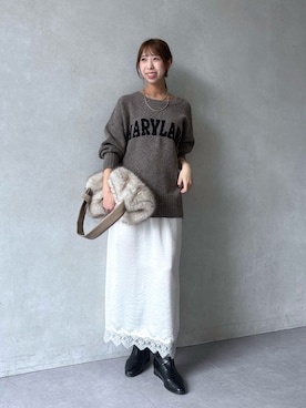 「DouDou（ドゥドゥ）のアイテム（バッグ）」を使った、naoさん（レディース・162cm）の秋コーディネート