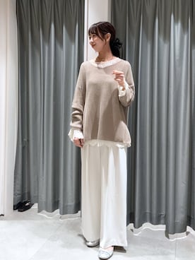 「DouDou（ドゥドゥ）のアイテム（パンツ）」を使った、naoさん（レディース・162cm）の春コーディネート