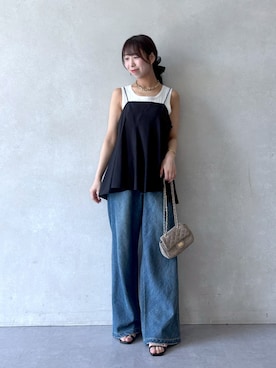 「DouDou（ドゥドゥ）のアイテム（パンツ）」を使った、naoさん（レディース・162cm）の春コーディネート