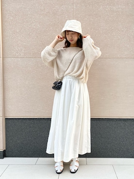 「ゆったりシルエット」｜「アイテム（帽子）」を使った、naoさん（レディース・162cm）の春コーディネート