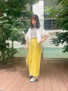 「スウェードスカート」｜naoさん（レディース・162cm）の夏コーディネート