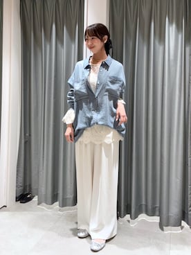 「DouDou（ドゥドゥ）のアイテム（パンツ）」を使った、naoさん（レディース・162cm）の春コーディネート