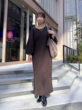 「アイテム（ワンピース）」を使った、naoさん（レディース・162cm・20代）の冬コーディネート