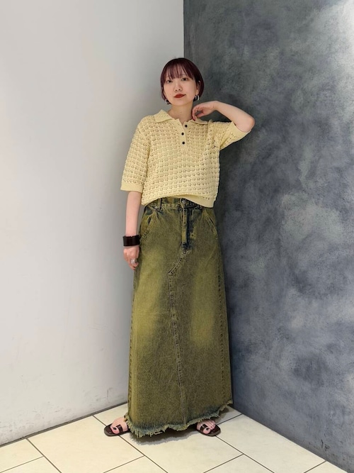バックスリットデニムスカート