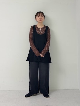 「KBF（ケイビーエフ）の2WAYローフレアミニワンピース（ワンピース、ブラック系）」を使った、まっちゃんさん（レディース・154cm）の夏コーディネート