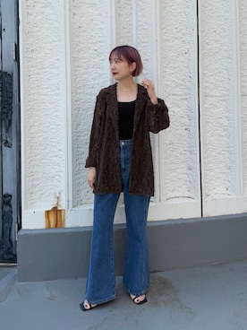 「アイテム（サンダル、ブルー系）」を使った、まっちゃんさん（レディース・154cm）の夏コーディネート