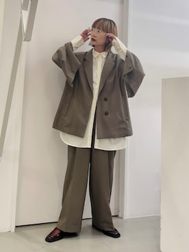 「アイテム（テーラードジャケット）」を使った、まっちゃんさん（レディース・154cm）の冬コーディネート
