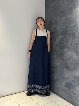 「アイテム（ニットキャップ/ビーニー）」を使った、まっちゃんさん（レディース・154cm）の夏コーディネート