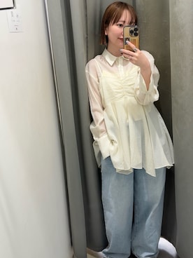 「KBF（ケイビーエフ）のアイテム（トップス）」を使った、まっちゃんさん（レディース・154cm）の春コーディネート