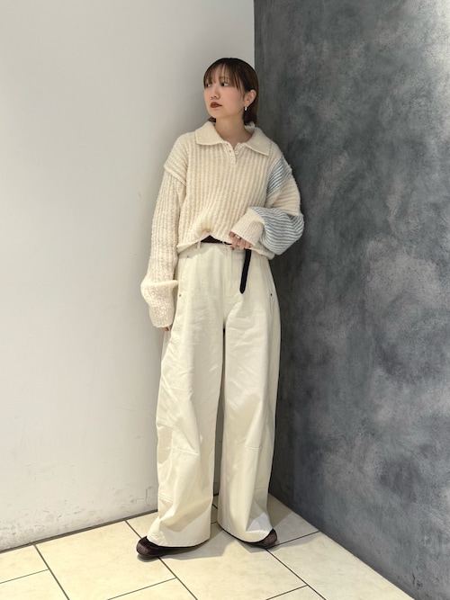 セール】バイカラーデザインスリーブニット（ニット/セーター）｜KBF