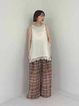 「KBF（ケイビーエフ）のアイテム（パンツ）」を使った、まっちゃんさん（レディース・154cm）の春コーディネート