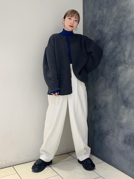 「リブニット」｜「アイテム（その他トップス）」を使った、まっちゃんさん（レディース・154cm）の冬コーディネート