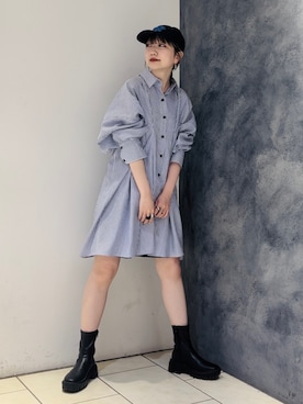 「Casselini（キャセリーニ）のアイテム（キャップ）」を使った、まっちゃんさん（レディース・154cm）の冬コーディネート