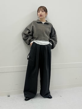 「kbf_ootd」｜「アイテム（スウェット）」を使った、まっちゃんさん（レディース・154cm）の冬コーディネート