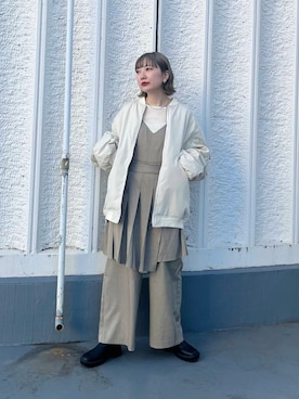 「KBF（ケイビーエフ）のシアーベロアシャーリングスリーブトップス（Tシャツ/カットソー）」を使った、まっちゃんさん（レディース・154cm）の秋コーディネート