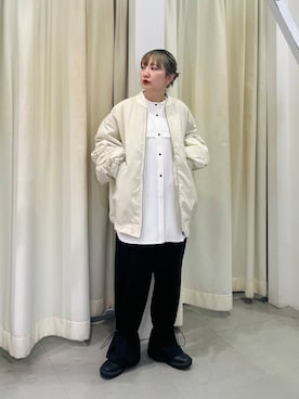 「アイテム（MA-1）」を使った、まっちゃんさん（レディース・154cm）の冬コーディネート