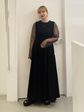 「KBF（ケイビーエフ）のサボサンダル（サンダル）」を使った、まっちゃんさん（レディース・154cm）の春コーディネート