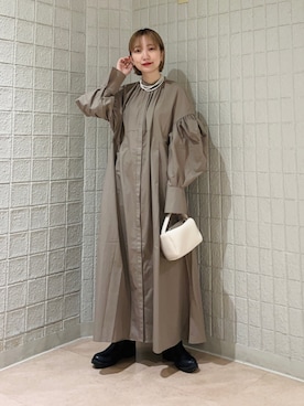 「秋色コーデ」｜「アイテム（ワンピース/ドレス）」を使った、まっちゃんさん（レディース・154cm）の秋コーディネート