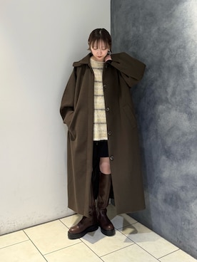 「アイテム（ステンカラーコート）」を使った、まっちゃんさん（レディース・154cm）の秋コーディネート