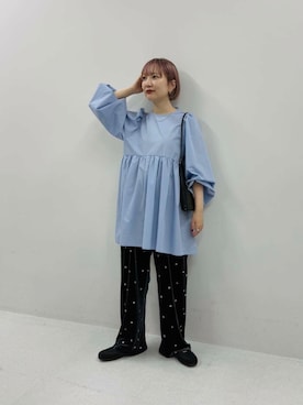 「アイテム（チュニック）」を使った、まっちゃんさん（レディース・154cm）の夏コーディネート