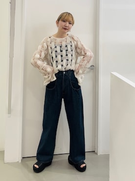 「KBF（ケイビーエフ）のサボサンダル（サンダル）」を使った、まっちゃんさん（レディース・154cm）の春コーディネート