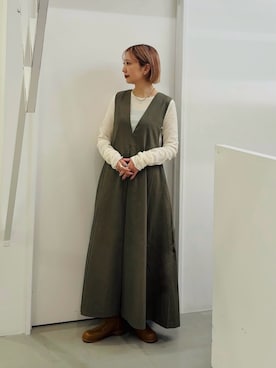 「アイテム（ワンピース）」を使った、まっちゃんさん（レディース・154cm）の秋コーディネート