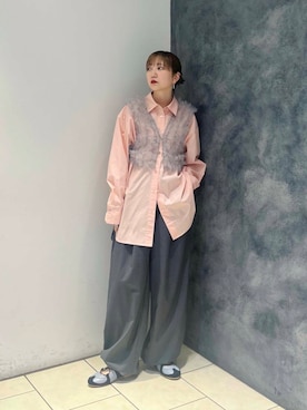 「KBF（ケイビーエフ）のアイテム（スラックス）」を使った、まっちゃんさん（レディース・154cm）の冬コーディネート