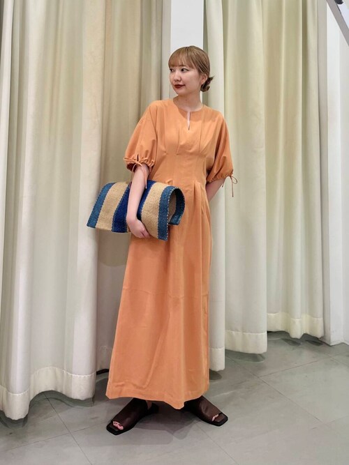 セール】『2サイズ展開』ドロストスリーブウエストタックワンピース