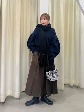 「KBF（ケイビーエフ）のベストセパレートワンピース（ワンピース）」を使った、まっちゃんさん（レディース・154cm）の冬コーディネート