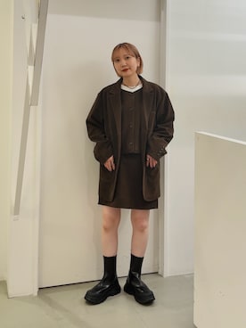 「秋のコーデ」｜「アイテム（その他アウター）」を使った、まっちゃんさん（レディース・154cm）の秋コーディネート