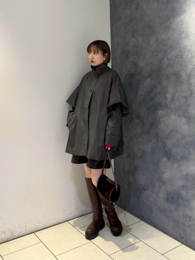 「アイテム（その他アウター、ブラウン系）」を使った、まっちゃんさん（レディース・154cm）の秋コーディネート