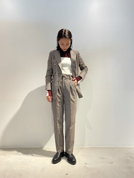 「ガンクラブチェック」｜「アイテム（ジャケット/アウター）」を使った、nanaさん（レディース・163cm）の秋コーディネート