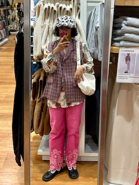 「NET（ネット）のアイテム（バッグ）」を使った、高弓さん（レディース・160cm）の秋コーディネート