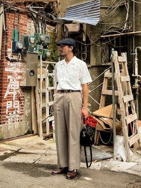 「アイテム（シューズ）」を使った、fatguy321 さん（メンズ・177cm）の秋コーディネート