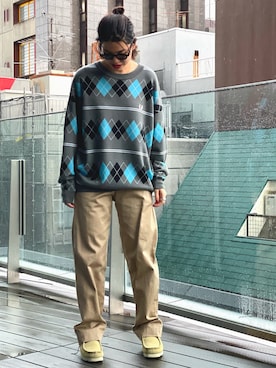 「BEAMS（ビームス）のアイテム（ブーツ）」を使った、WAKAさん（レディース・170cm）の秋コーディネート