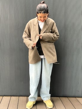 「BEAMS（ビームス）のアイテム（ブーツ）」を使った、WAKAさん（レディース・170cm）の秋コーディネート