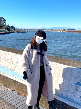 「ENVYM（アンビー）のアイテム（ジャケット/アウター）」を使った、千愛さん（レディース・151cm）の冬コーディネート