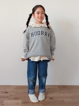 「こども ビームス（コドモビームス）のアイテム（スウェット）」を使った、こども ビームスさん（キッズ・120cm）の冬コーディネート